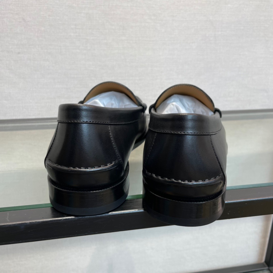 GIÀY GUCCI GG LEATHER  LOGO LOAFER SHOES