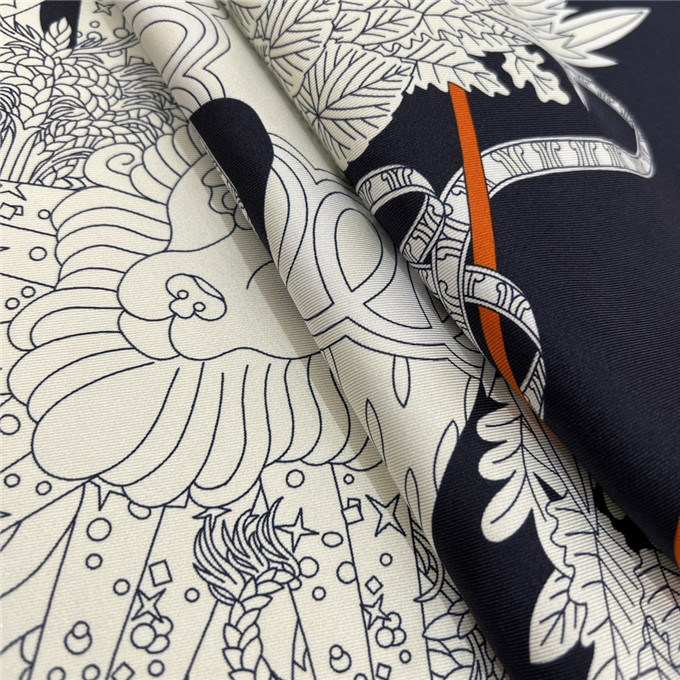KHĂN Hermes Le Sacre Des Saisons Silk scarf