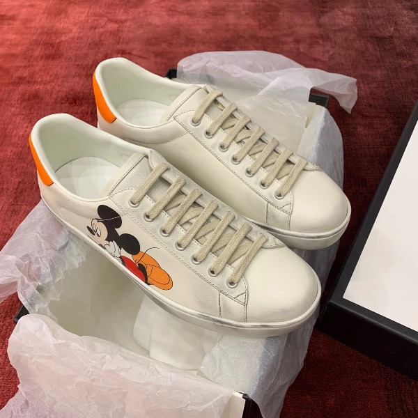 GIÀY GUCCI Leather Ace Sneakers Disney Mickey Mouse White