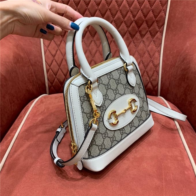 TÚI Gucci Horsebit 1955 mini top handle bag white Top Quality