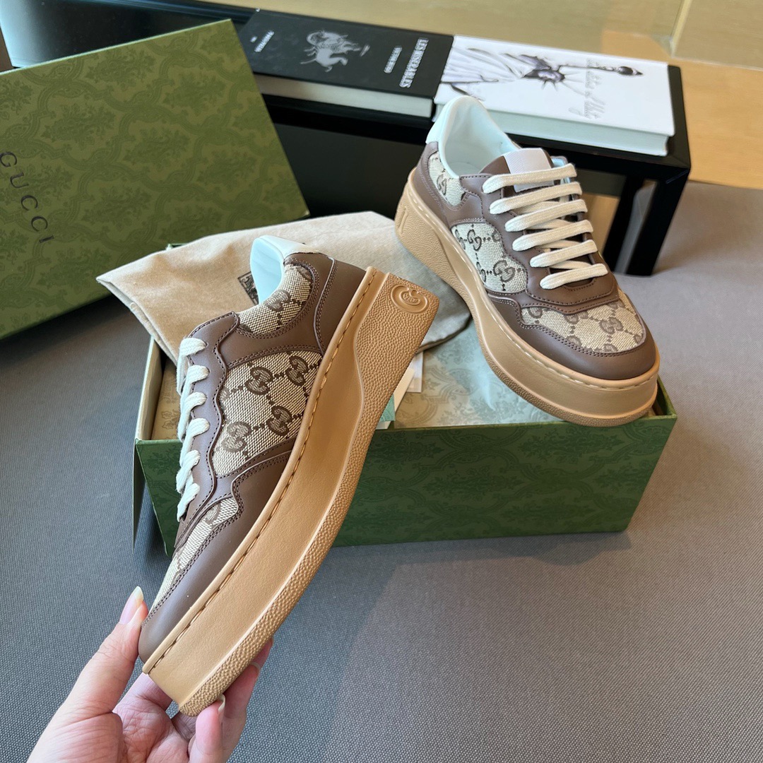 GIÀY GUCCI GG LEATHER  LOGO LOAFER SHOES