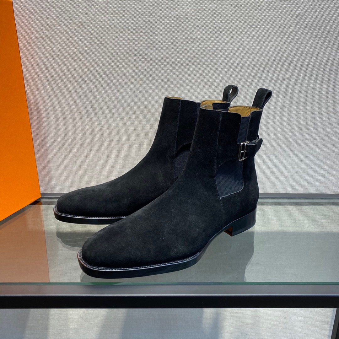 GIÀY HERMES SUEDE LEATHER BOOTS SHOES