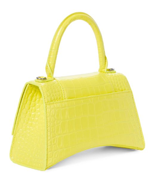 TÚI BALENCIAGA Hourglass XS croc-embossed leather shoulder bag