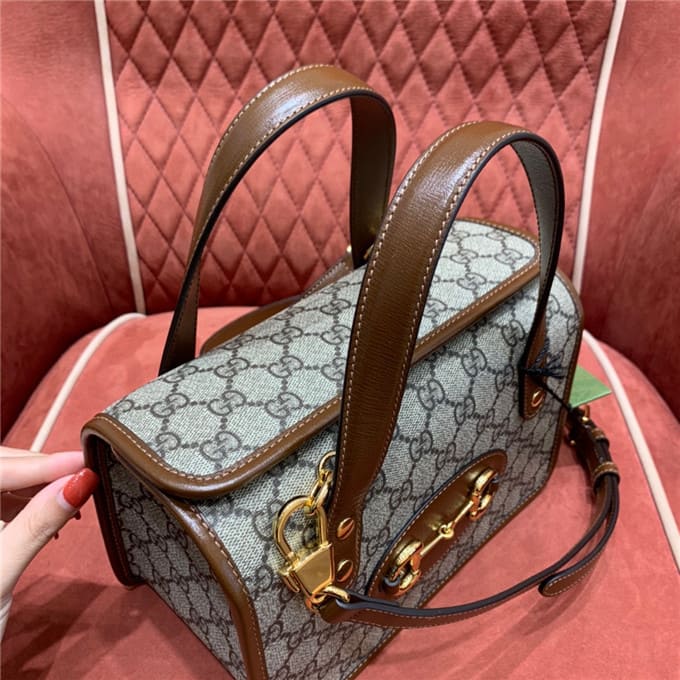TÚI Gucci Horsebit 1955 mini top handle bag brown Top Quality