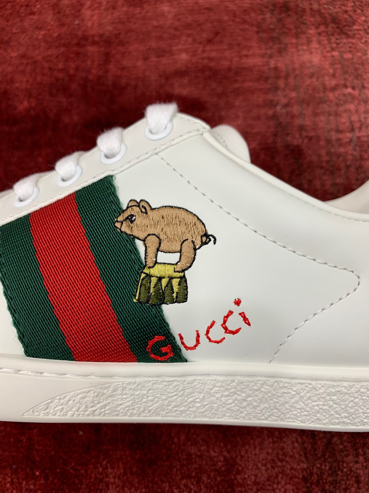 GIÀY GUCCI Leather Ace Sneakers Doraemon White