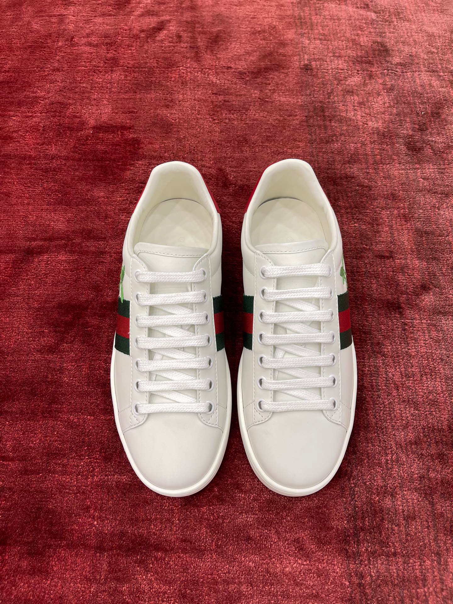 GIÀY GUCCI Leather Ace Sneakers Cherry White