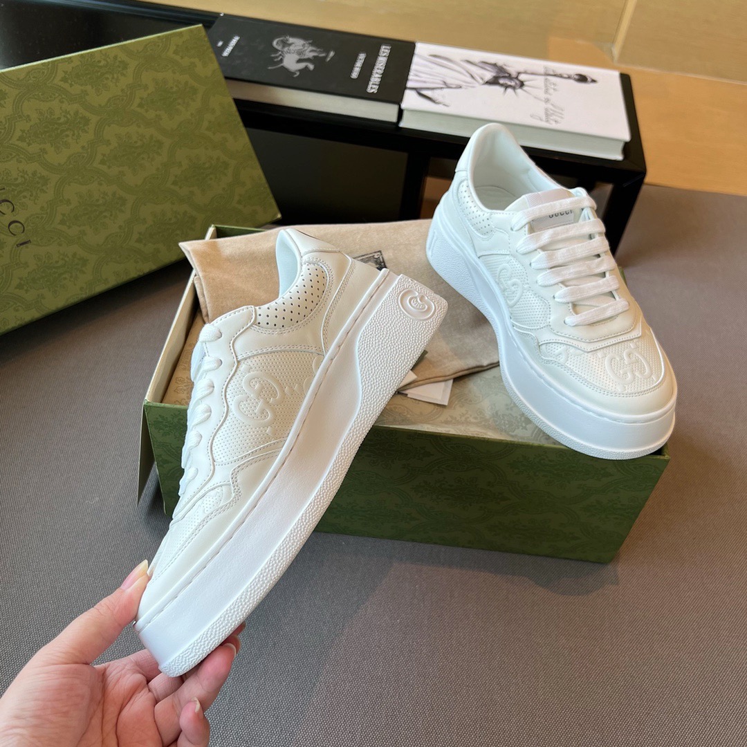 GIÀY GUCCI GG LEATHER  LOGO LOAFER SHOES
