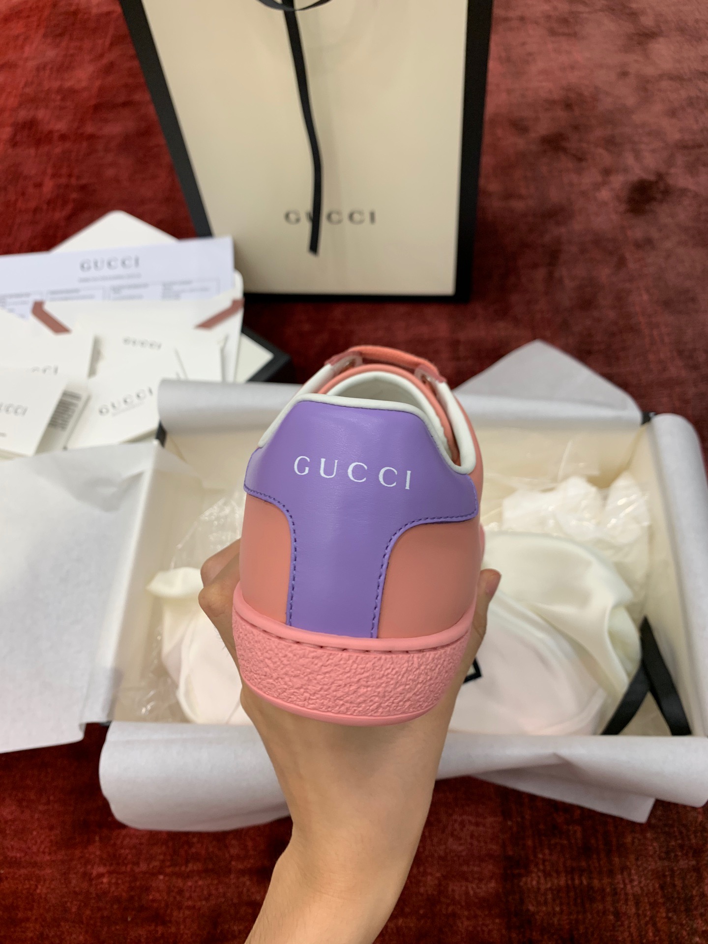 GIÀY GUCCI Leather Ace Sneakers Interlocking GG Blue