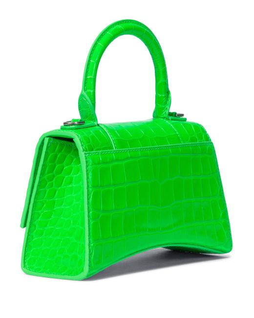 TÚI BALENCIAGA Hourglass XS croc-embossed leather shoulder bag
