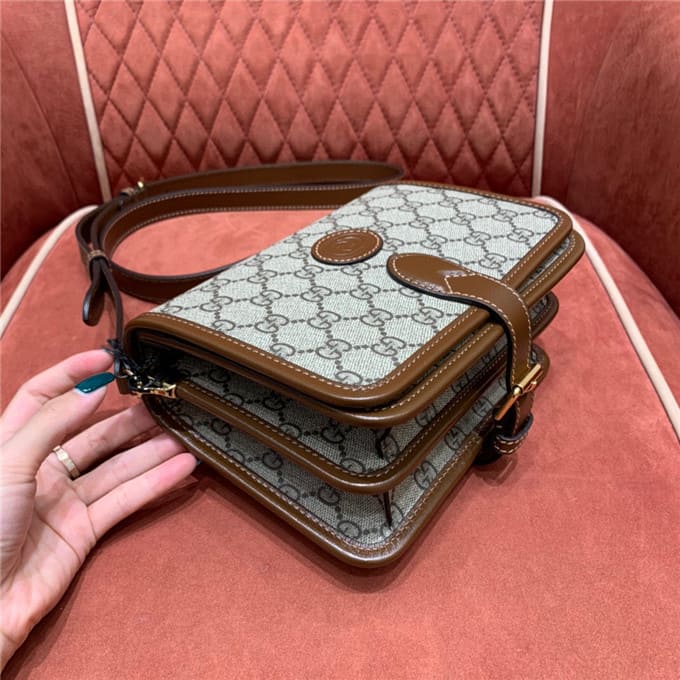TÚI Gucci mini shoulder bag with interlocking brown Top Quality