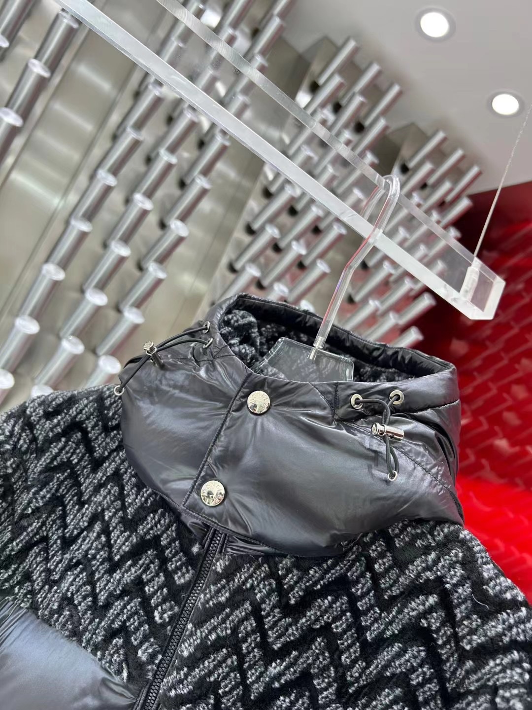 ÁO MONCLER FEATHER  TWEED DOWN JACKET