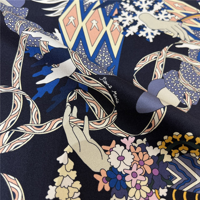KHĂN Hermes Le Sacre Des Saisons Silk scarf