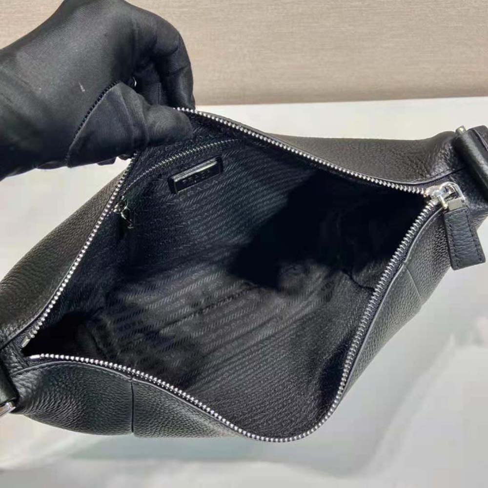 TÚI Prada Leather Bag with Shoulder Strap-Black