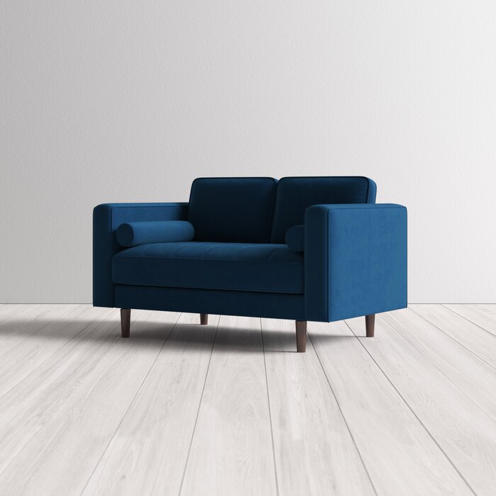 SOFA NỈ CHÂN GỖ LOVE SEAT