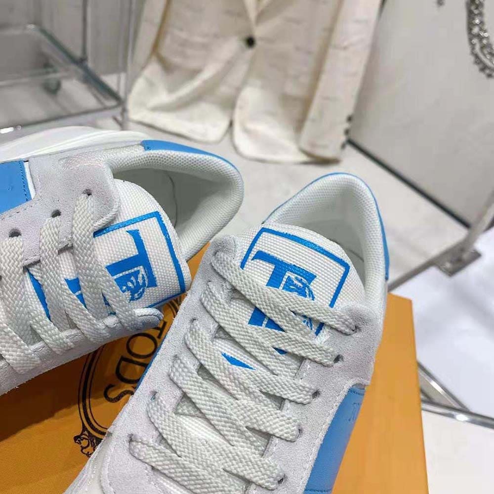 GIÀY TODS Sneakers in Suede and Smooth Leather-Blue