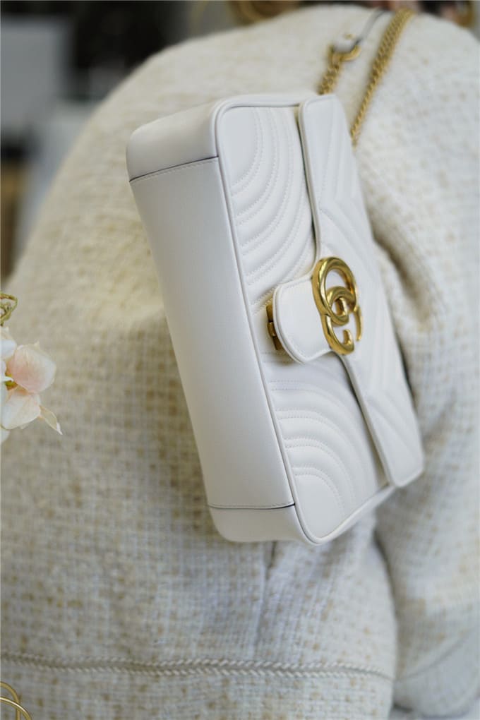 TÚI Gucci Marmont small matelasse shoulder bag white Top Quality