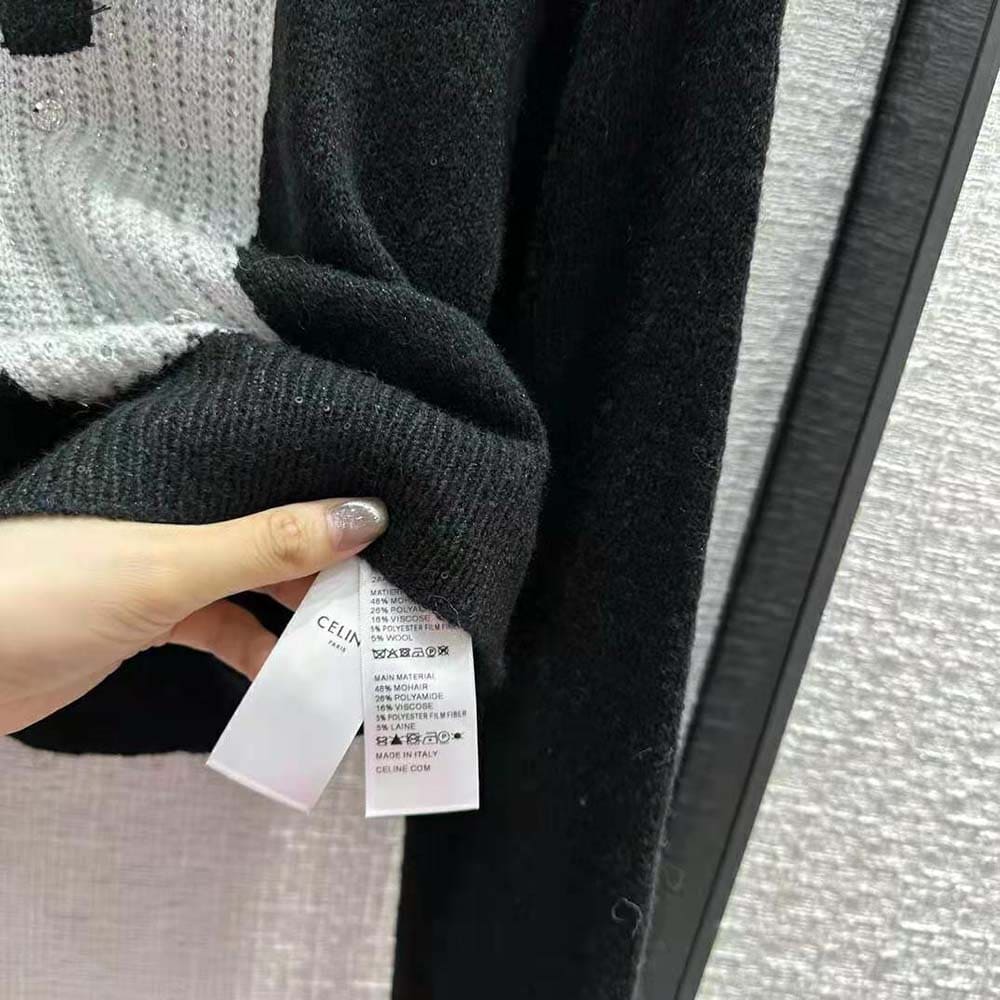 ÁO Celine Cardigan with Bow in Alpaca-Black