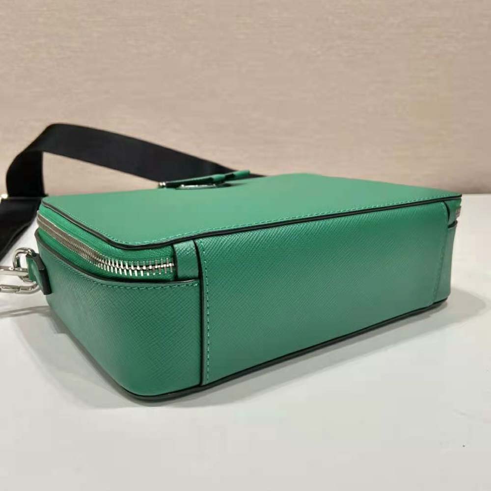 TÚI Prada Men Brique Saffiano Leather Bag-Green