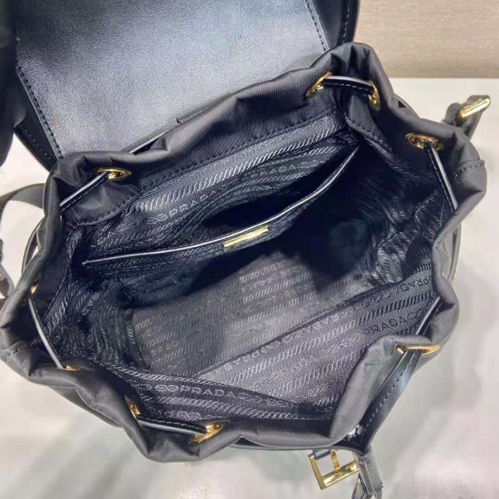 BALO Prada Women Re-Nylon and Brushed Leather Backpack-Black