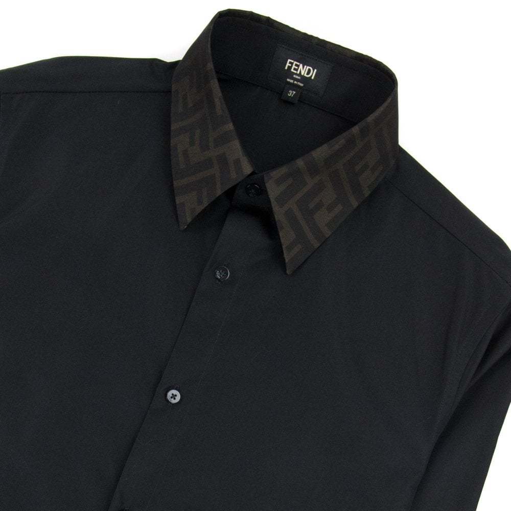 ÁO FENDI FF Collor Logo L/S Shirt