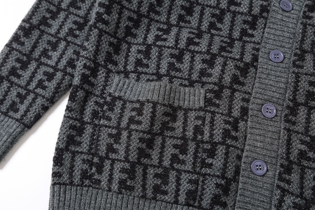 ÁO FENDI FF Gray and Brown Sweater