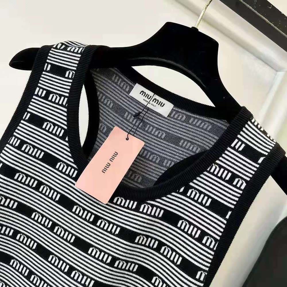 VÁY Miu Miu Women Viscose Mini-Dress with Jacquard Logo