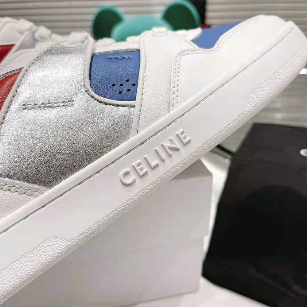 GIÀY CELINE Trainer Low Lace-up Sneaker in Metallic Calfskin and Calfskin