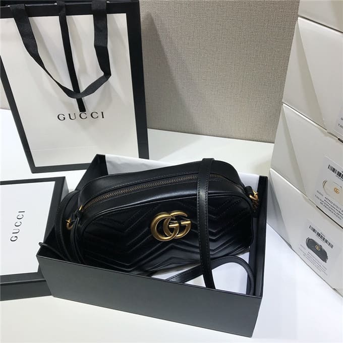 TÚI Gucci GG marmont small matelasse shoulder bag black Top Quality