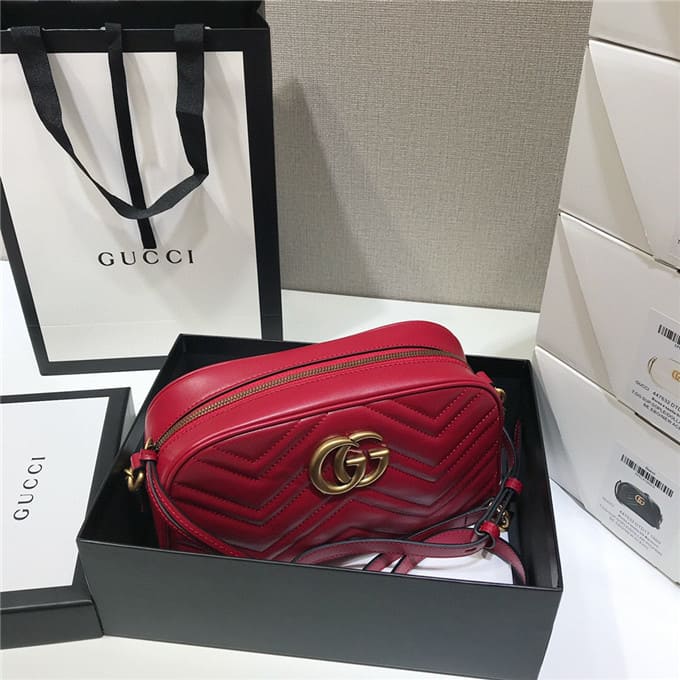 TÚI Gucci GG marmont small matelasse shoulder bag red Top Quality