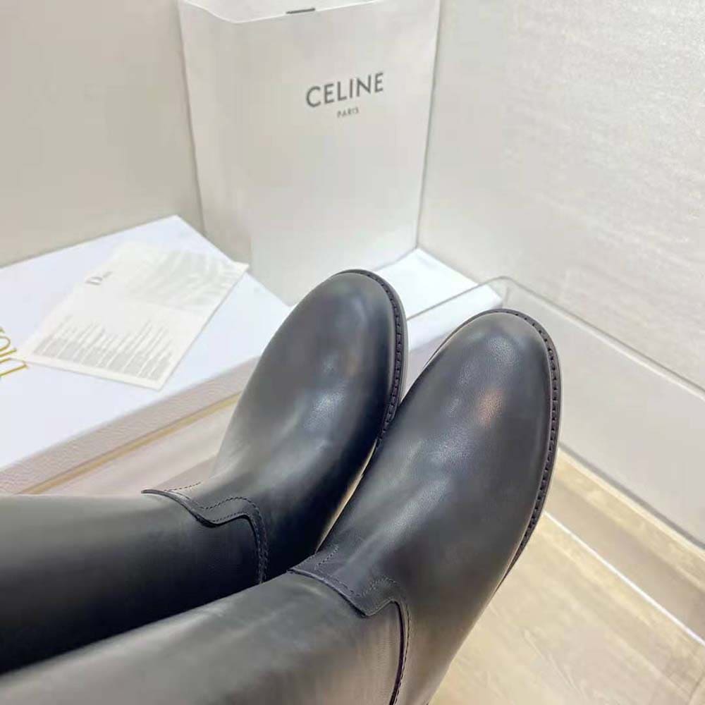GIÀY Dior Women Empreinte Boot Black Calfskin