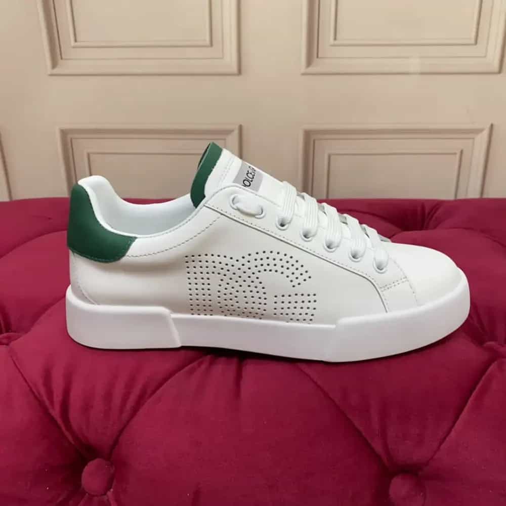 GIÀY DOLCE & GABBANA Unisex Calfskin Portofino Sneakers-White TOP QUALITY SHOES AAA