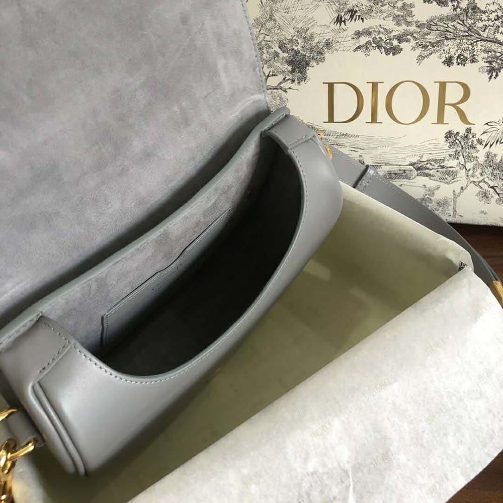 TÚI Dior Women Medium Dior Bobby Bag Denim Box Calfskin-Silver Top Quality