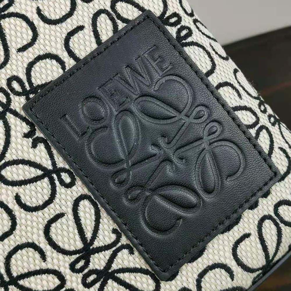 TÚI LOEWE hình chữ nhật bằng vải Jacquard và da bê màu đen