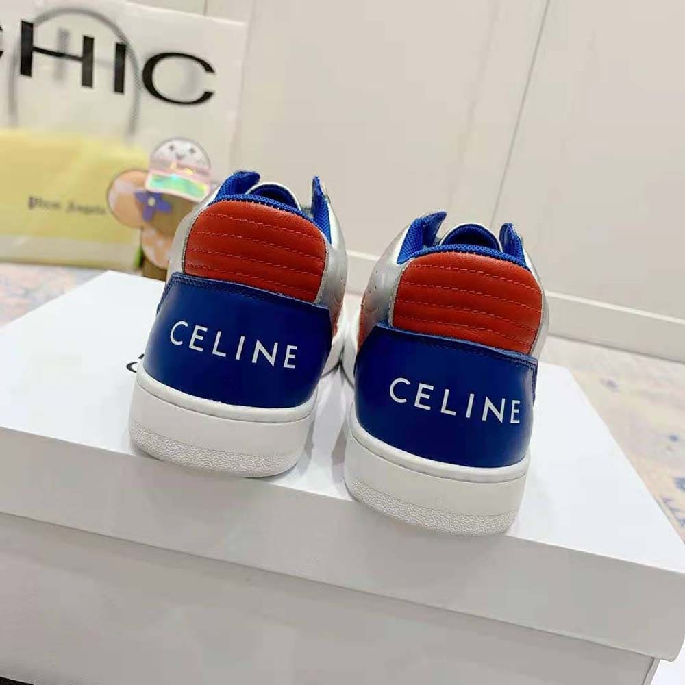 GIÀY CELINE Mid Sneaker with Scratch in Metallic Calfskin and Calfskin