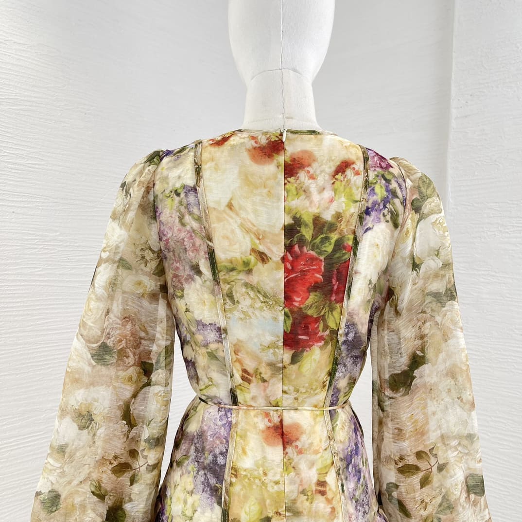 VÁY ZIMMERMANN Multi Color Floral Pirnt Vintage Mini Dress High Classy