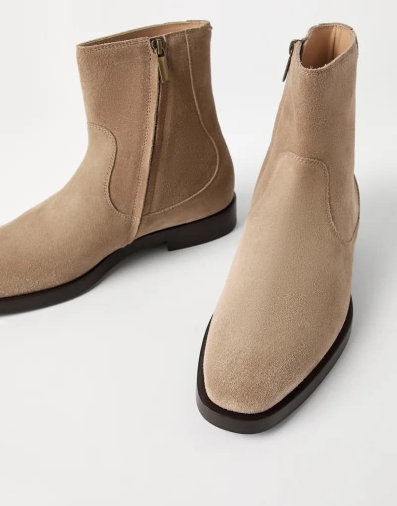GIÀY BRUNELLO CUCINELLI CHELSEA BOOTS SHOES AAA DA LỘN CÓ KHÓA KÉO