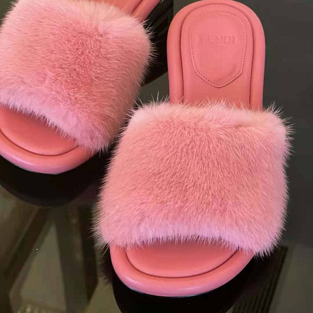 GUỐC Fendi Women Baguette Pink Mink Slides