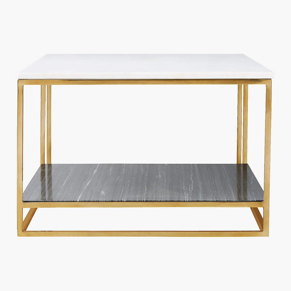 BÀN TRÀ PHÒNG KHÁCH 2 TONE GREY AND WHITE MARBLE COFFEE TABLE