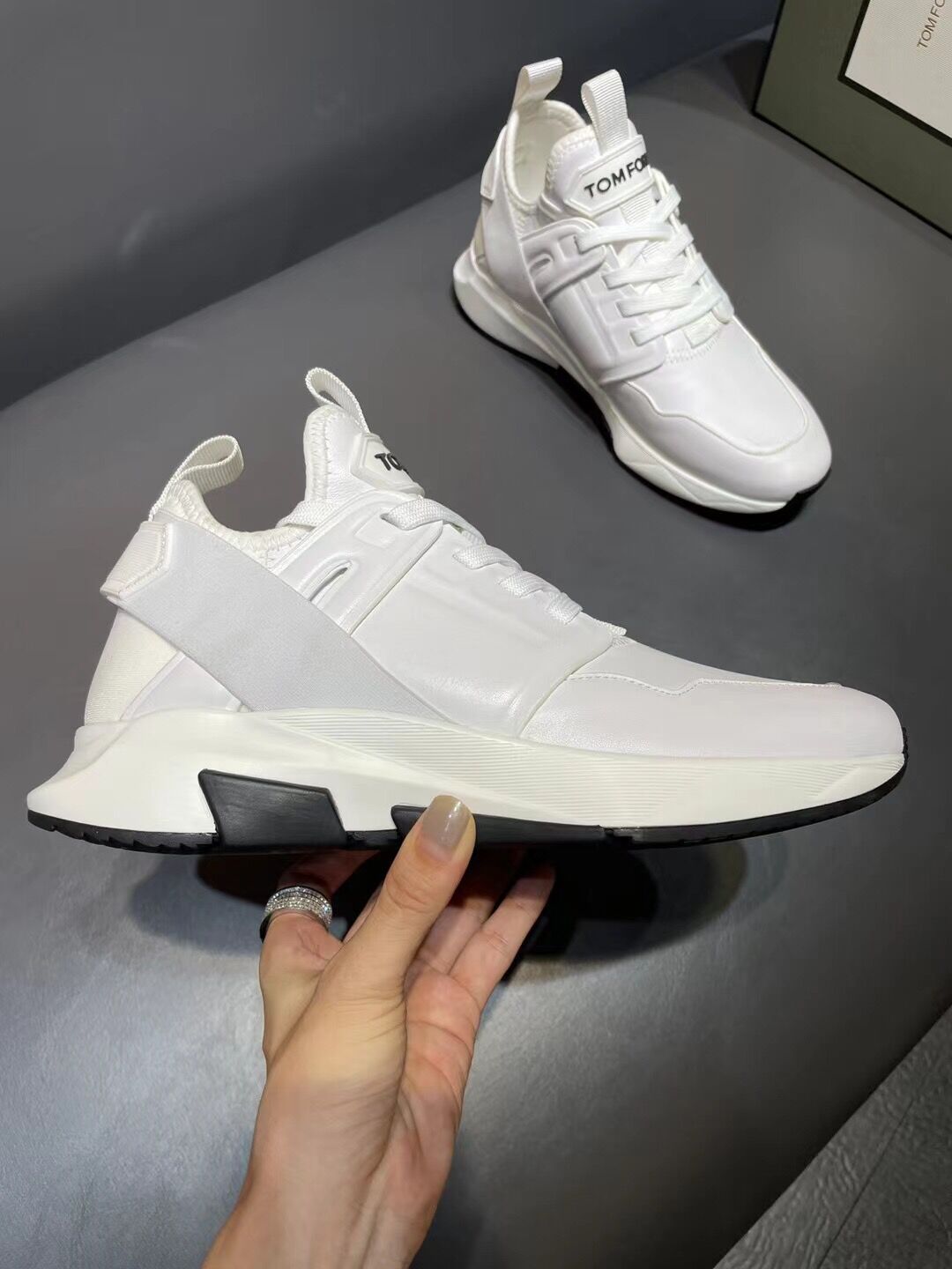 GIÀY TOM FORD TF WHITE LEATHER SNEAKER SHOES AAA