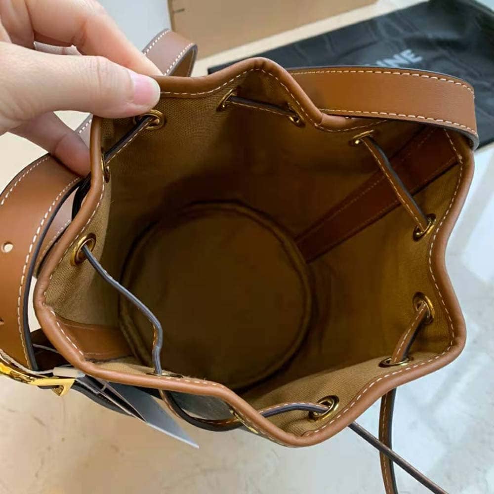 TÚI Celine Women Small Drawstring Bag in Triomphe Canvas