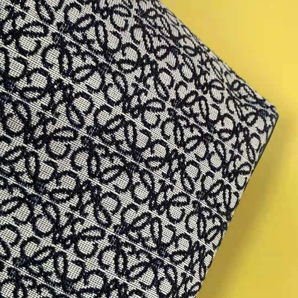 TÚI LOEWE East West bằng vải Jacquard Anagram và da bê - Đen
