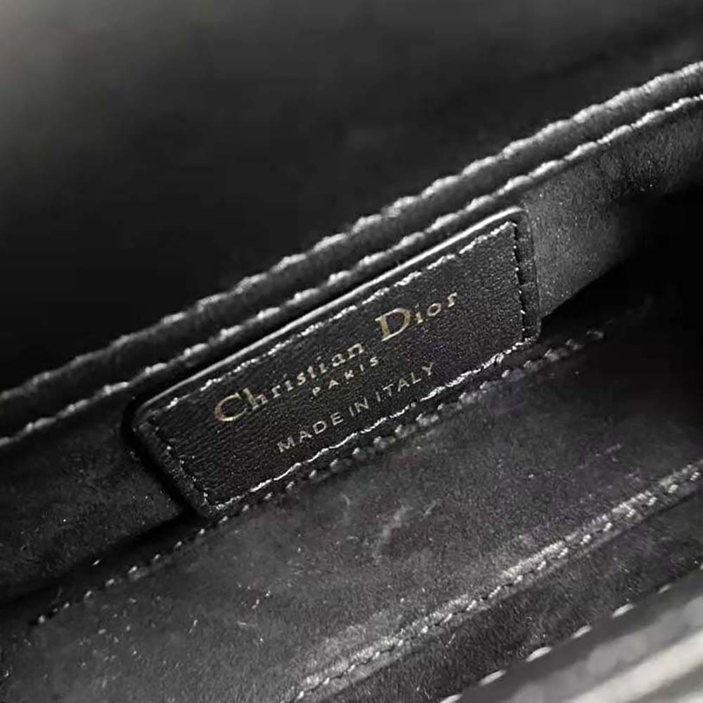 TÚI Dior Women Micro Lady Dior Bag Black Cannage Lambskin