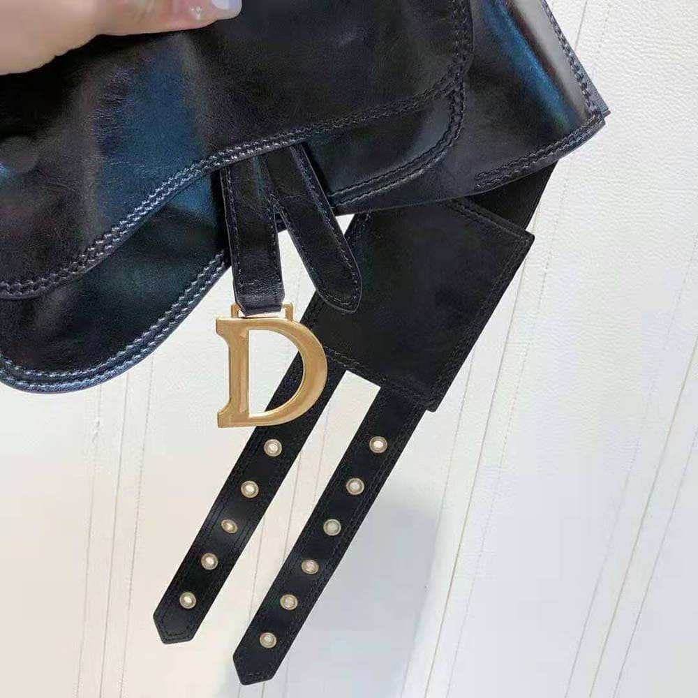 DÂY LƯNG Dior Women Saddle Belt Black Smooth Calfskin 13.5 CM