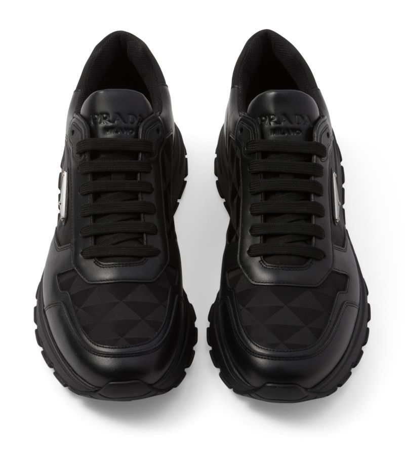 GIÀY PRADA Leather and Re-Nylon Sneakers