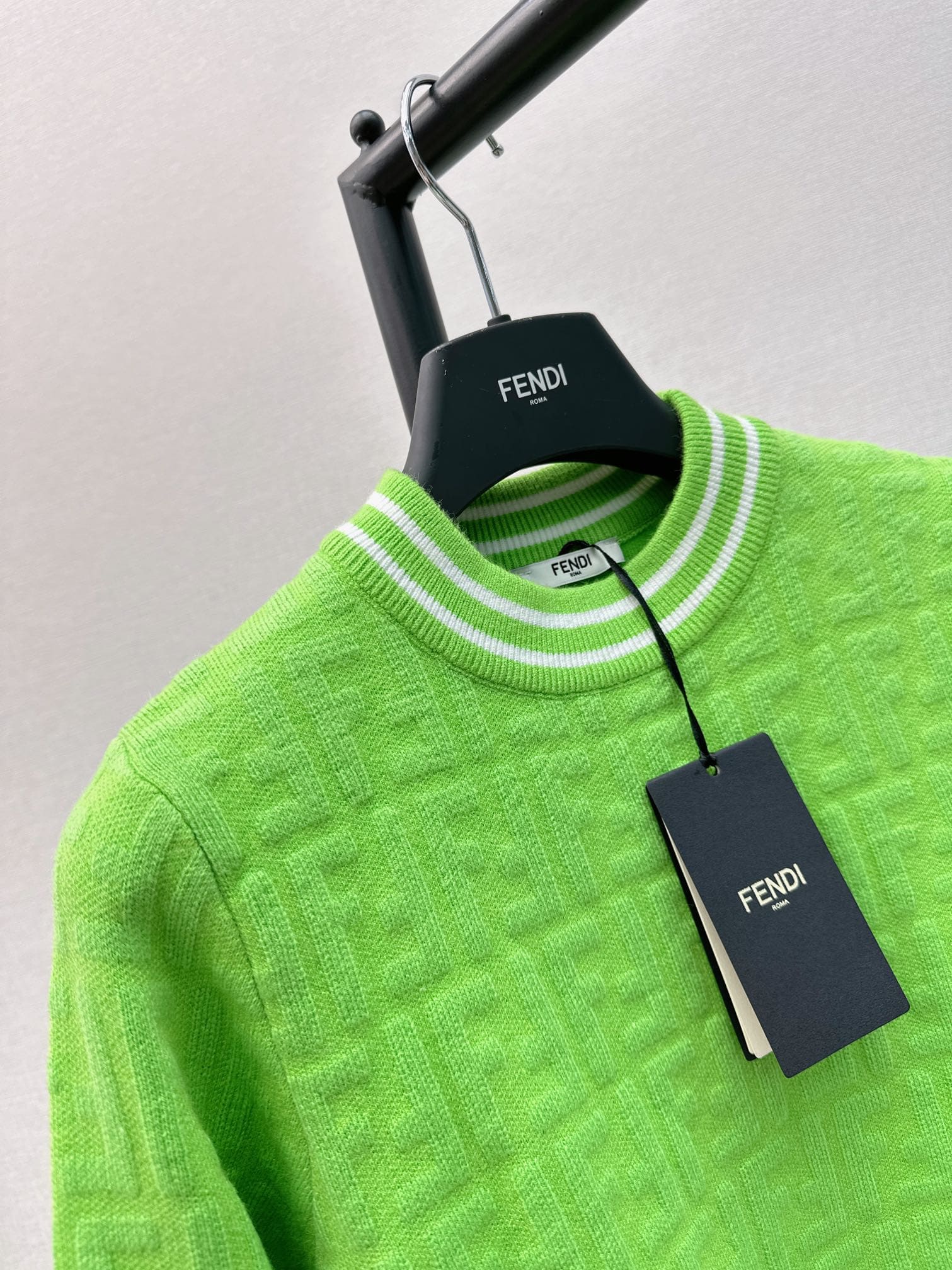 ÁO FENDI Jacquard FF Green Sweater