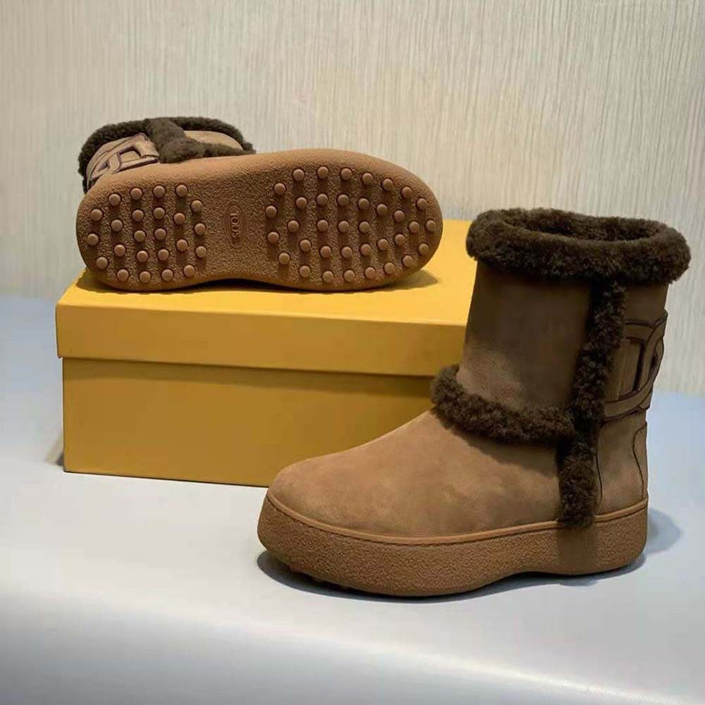 GIÀY TODS Unisex Tod’s W. G. Ankle Boots in Suede-Brown