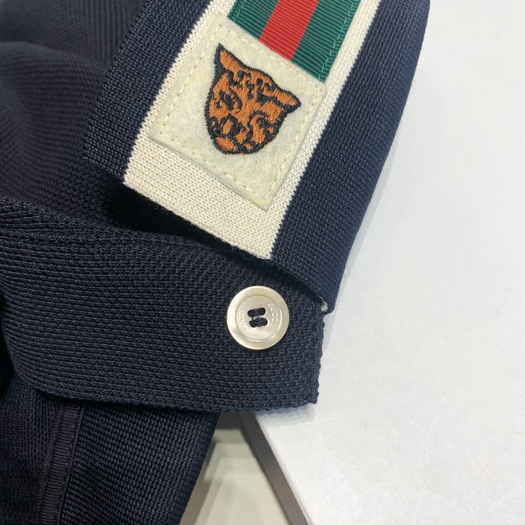 ÁO GUCCI TIGER COLLAR POLO SHIRT BLACK