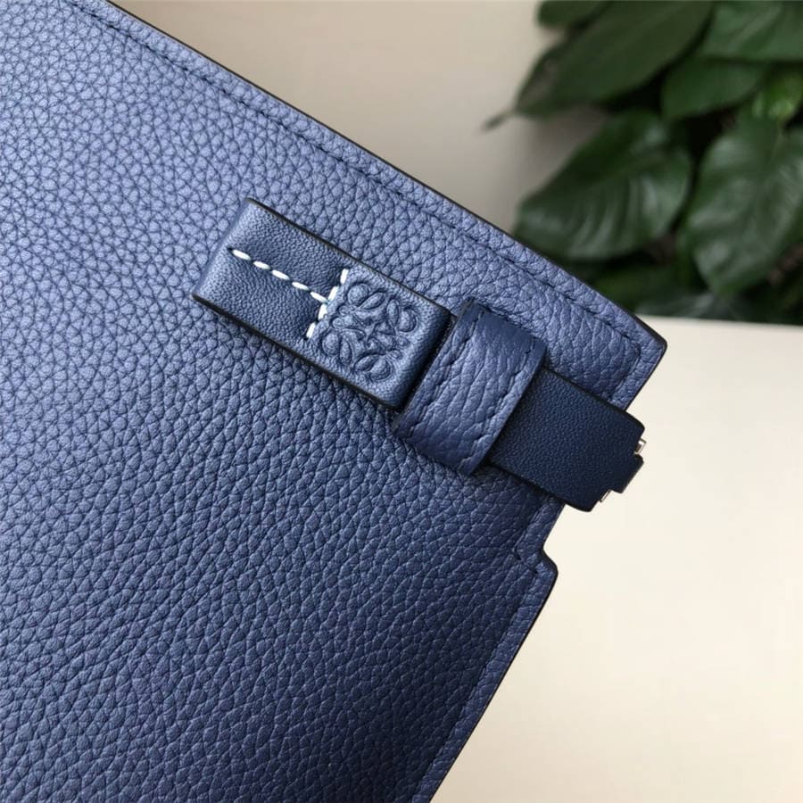 Túi LOEWE ladies clutch bag new pebbled leather T Pouch handbag Elephant and Blue