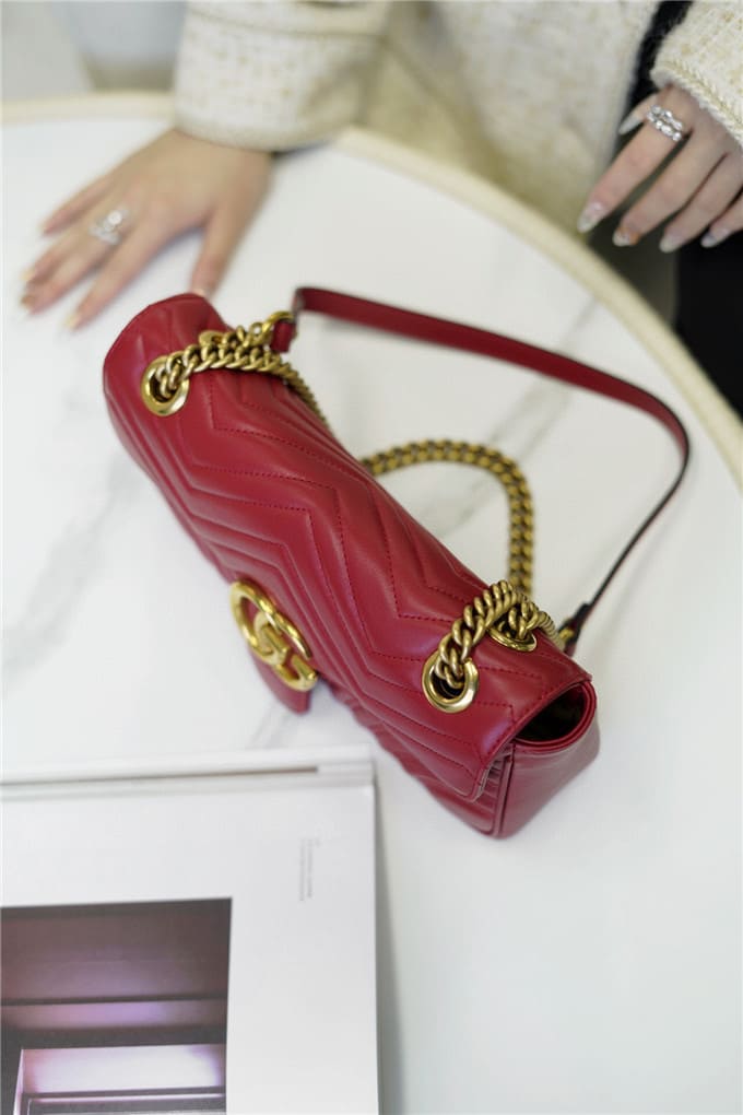 TÚI Gucci Marmont small matelasse shoulder bag red ferrari Top Quality