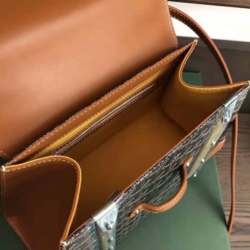 TÚI Goyard Women Sac Saïgon PM in Toile Goyardine & Clamecy Calfskin-Brown